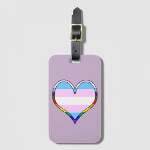 Trans Pride Heart Luggage Tag
