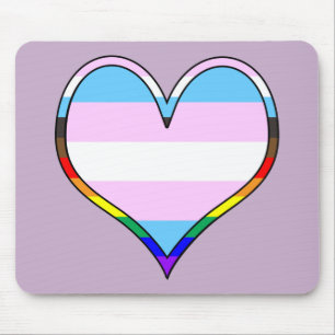 Trans Pride Heart Mouse Mat