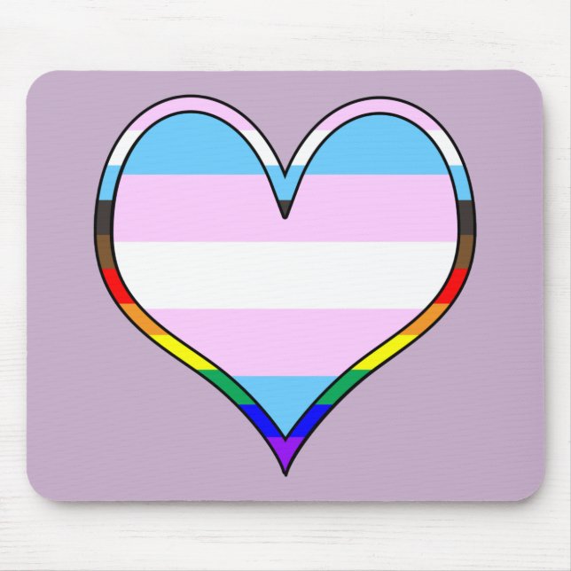 Trans Pride Heart Mouse Mat (Front)