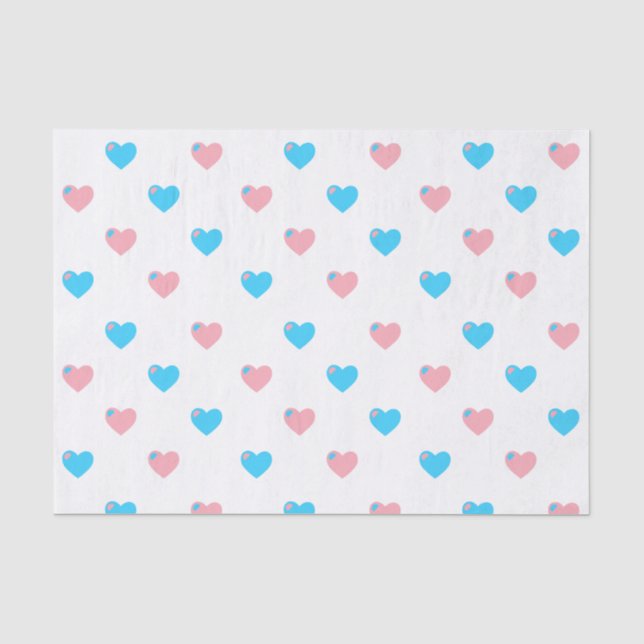 Trans Pride Hearts Tissue Paper (Front)