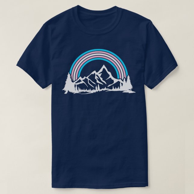 Trans Pride Hiking Camping Backpacking Transgender T-Shirt (Design Front)