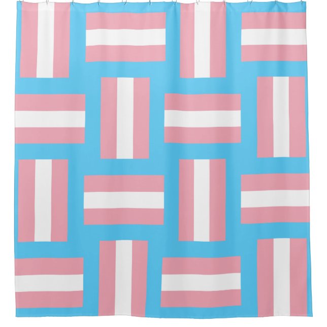 Trans Pride Inspired Shower Curtain (Front)