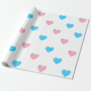 Trans Pride Large Hearts Wrapping Paper