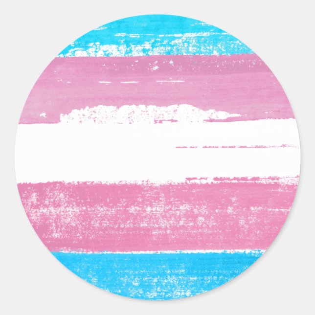 Trans Pride Paint Classic Round Sticker (Front)