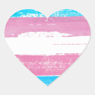 Trans Pride Paint Heart Sticker