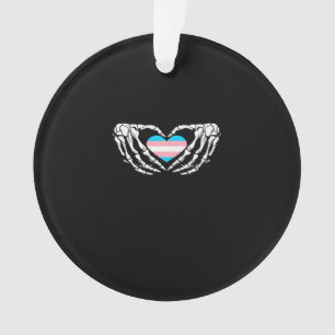Trans Pride Skeleton Halloween Goth Heart Creative Ornament