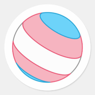 Trans Pride Sphere Classic Round Sticker