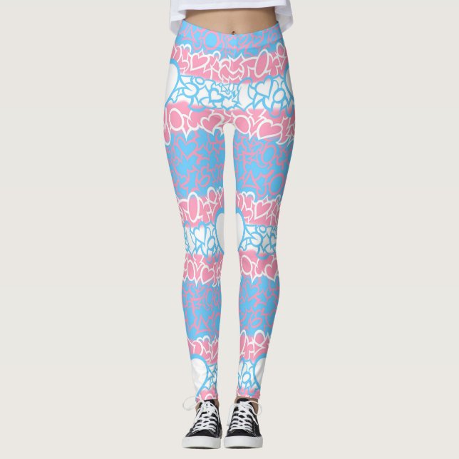 Trans Pride Squiggle Leggings (Front)