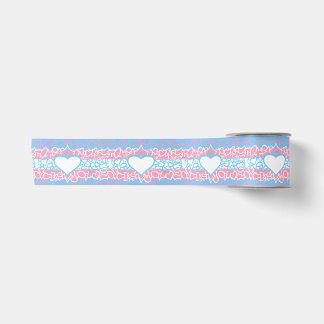 Trans Pride Squiggle Satin Ribbon