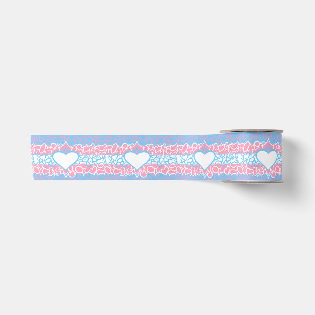 Trans Pride Squiggle Satin Ribbon (Front)