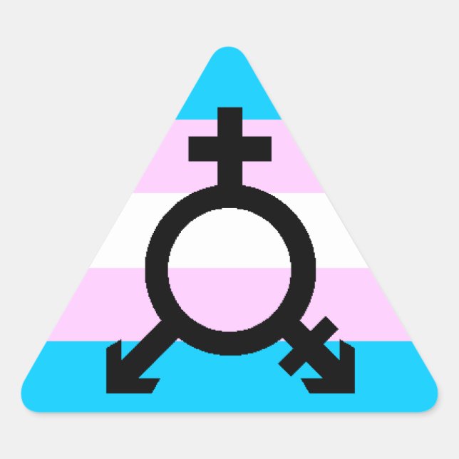 Trans Pride stickers - triangle, with symbol (Front)