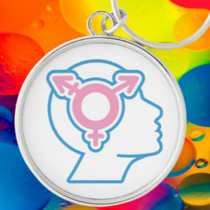 Trans Pride Symbol Keychain