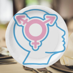 Trans Pride Symbol Paper Plates