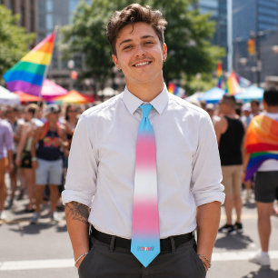 Trans Pride Transgender Flag Colours Typography Tie