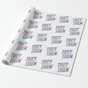 Trans Pronouns They Them Wrapping Paper
