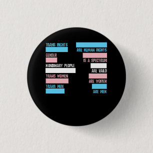 Trans Right Are Human Rights Transgender LGBTQ Pri 3 Cm Round Badge
