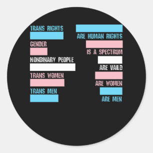 Trans Right Are Human Rights Transgender LGBTQ Pri Classic Round Sticker