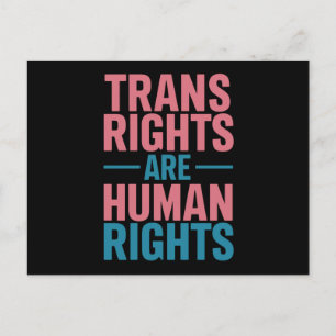 Trans Right Are Human Rights Transgender Pride Postcard