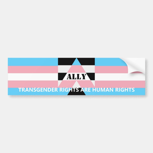 Trans Rights Ally Bumper Sticker (Front)