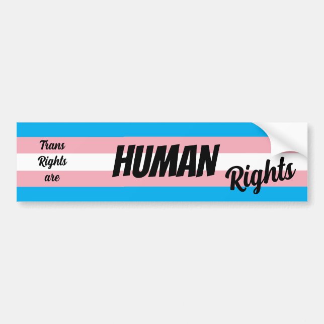 Trans Rights Are Human Rights Bumper Sticker (Front)
