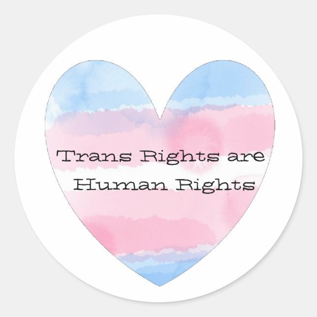Trans Rights are Human Rights Classic Round Sticker (Front)