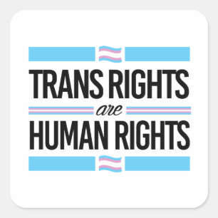 Trans rights are human rights square sticker