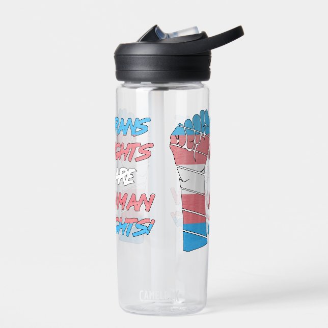Trans Rights Are Human Rights  Water Bottle (Left)
