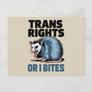 Trans Rights Or I Bites Gay Funny Lgbtq Pride  Postcard