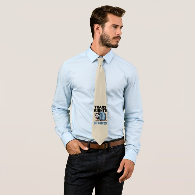 Trans Rights Or I Bites Gay Funny Lgbtq Pride  Tie (In Situ)