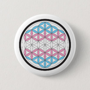 trans sacred geometry 6 cm round badge