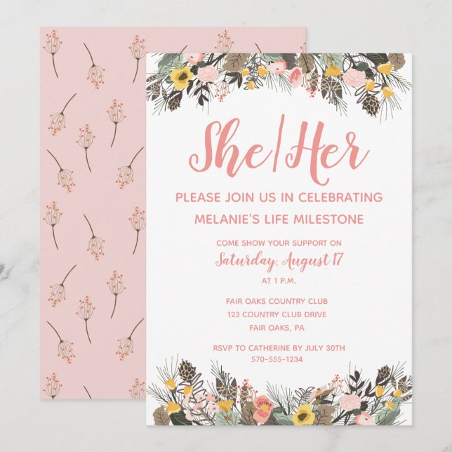 Trans Shower Transgender Coming Out Party Invitation (Front/Back)