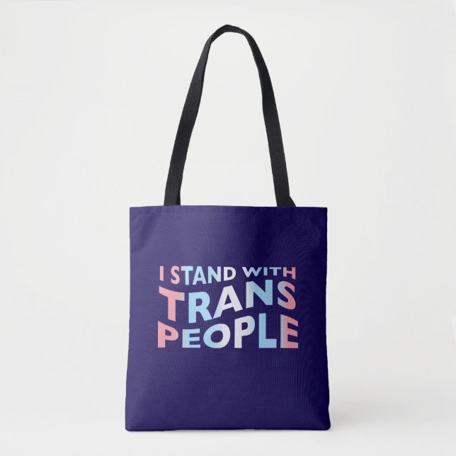Trans Support Navy Tote Bag (Front)