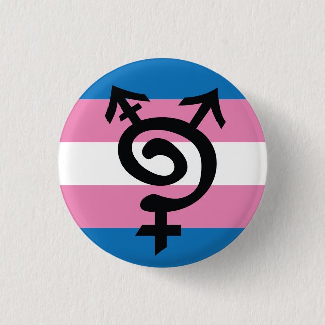 Trans* Symbol 3 Cm Round Badge (Front)