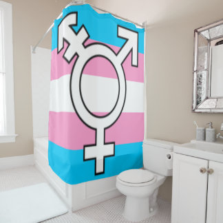 Trans Symbol and Flag Shower Curtain