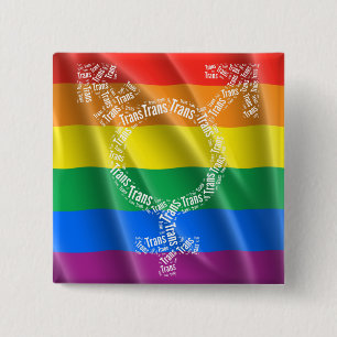 TRANS SYMBOL PATTERN WHITE -.png 15 Cm Square Badge