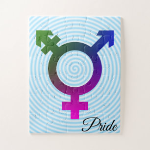 Trans* Symbol pink/blue/green Puzzle