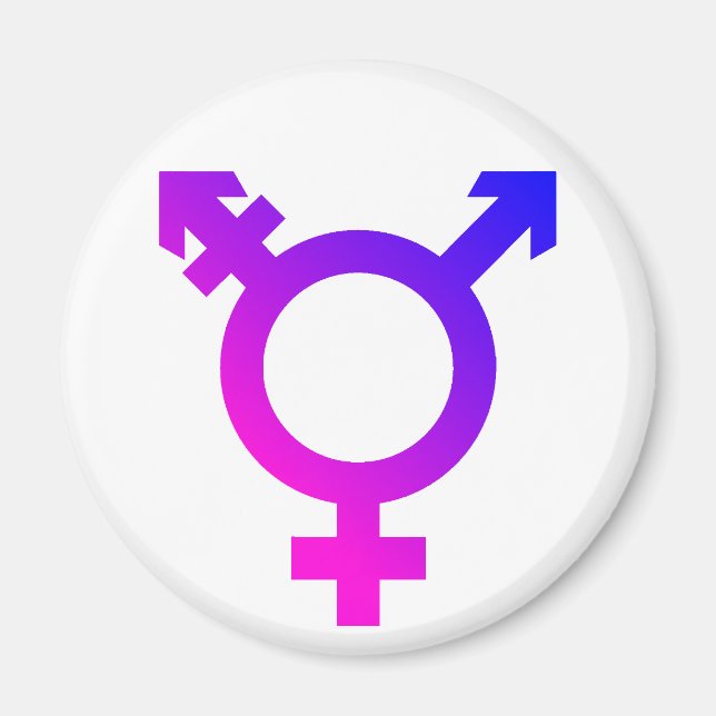 Trans* Symbol pink/blue Magnet (Front)
