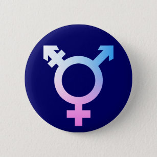 Trans* symbol pink/blue/white 6 cm round badge