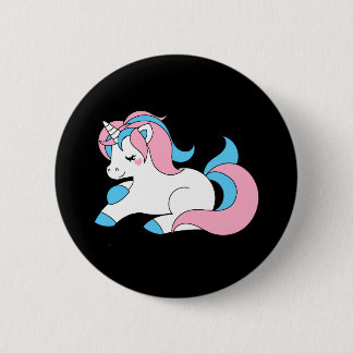 Trans unicorn 6 cm round badge