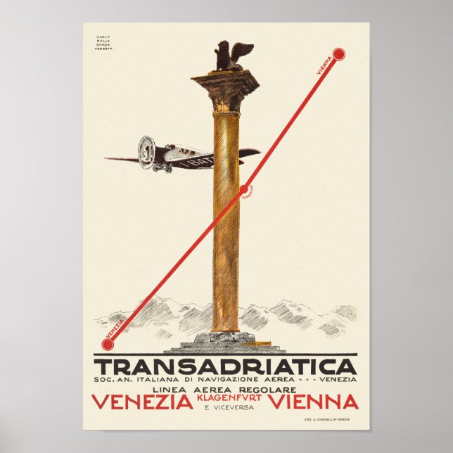 Transadriatica Italy Vintage Poster 1925 (Front)