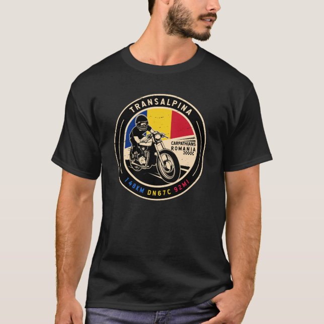 Transalpina Romania Motorcycle T-Shirt (Front)