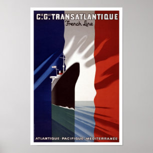 Transatlantique vintage poster