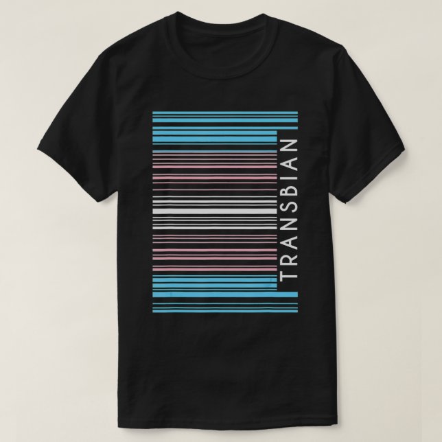 Transbian Trans Barcode LGBTQ Human Rights Genderq T-Shirt (Design Front)