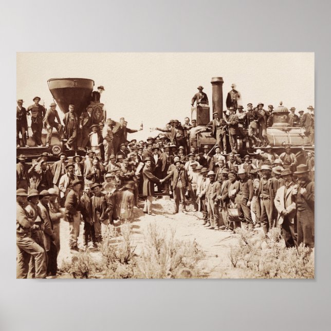 Transcontinental Railroad - Golden Spike Ceremony Poster (Front)