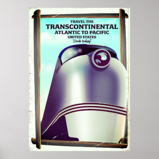 Transcontinental Railroad USA. Poster