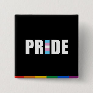 TRANSEXUAL PRIDE WORD FLAG 15 CM SQUARE BADGE