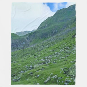 Transfagarasan Alpine Slope – Romania Photography Fleece Blanket