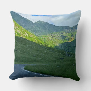 Transfagarasan Alpine View – Romania Mountain Art Cushion