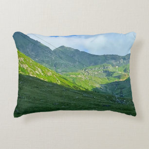 Transfagarasan Alpine View – Romania Mountain Art Decorative Cushion