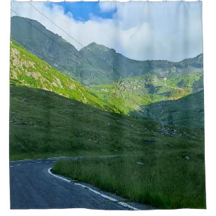 Transfagarasan Alpine View – Romania Mountain Art Shower Curtain
